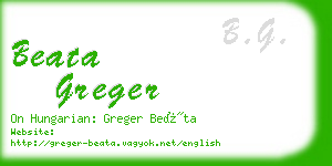 beata greger business card